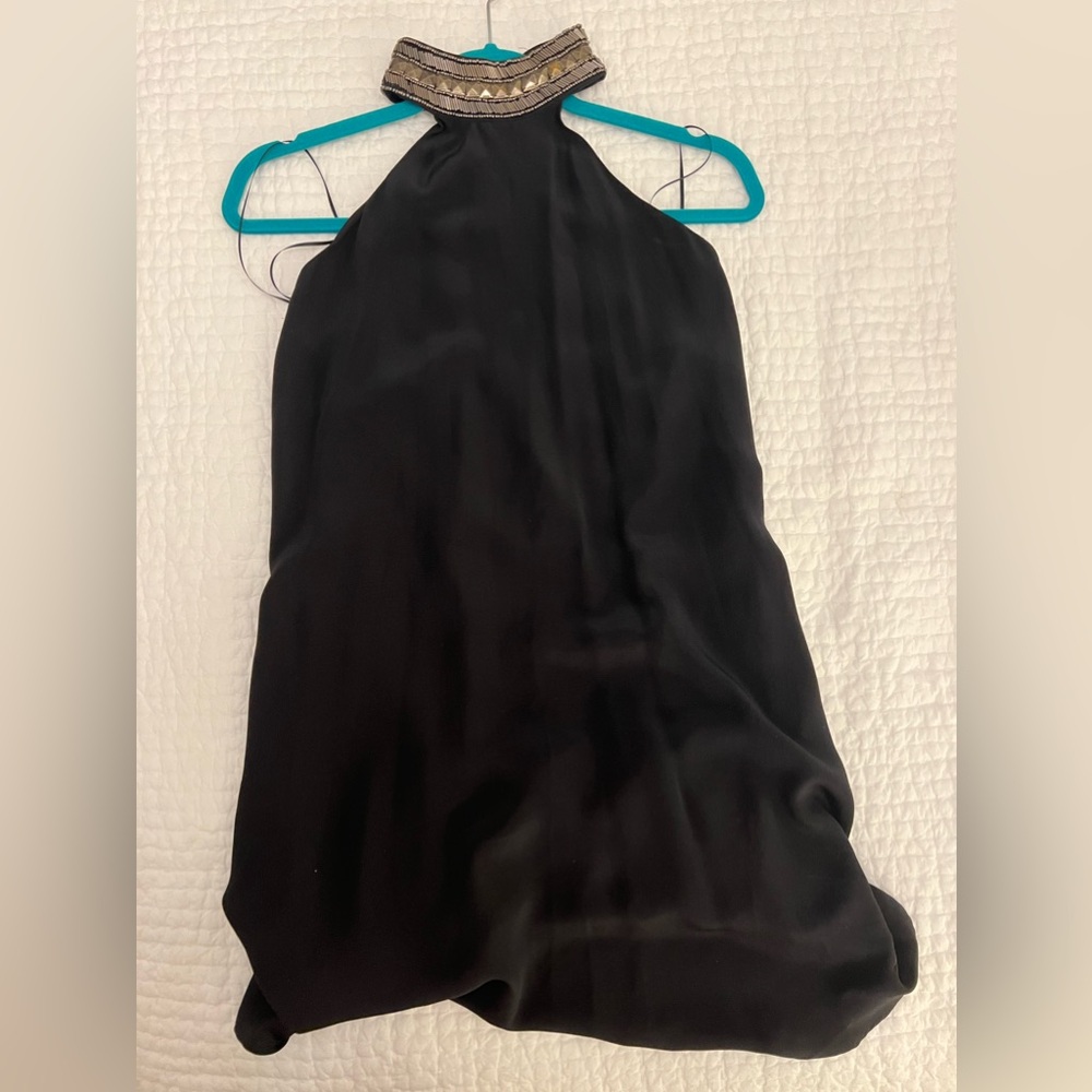 High Neck Black Dress